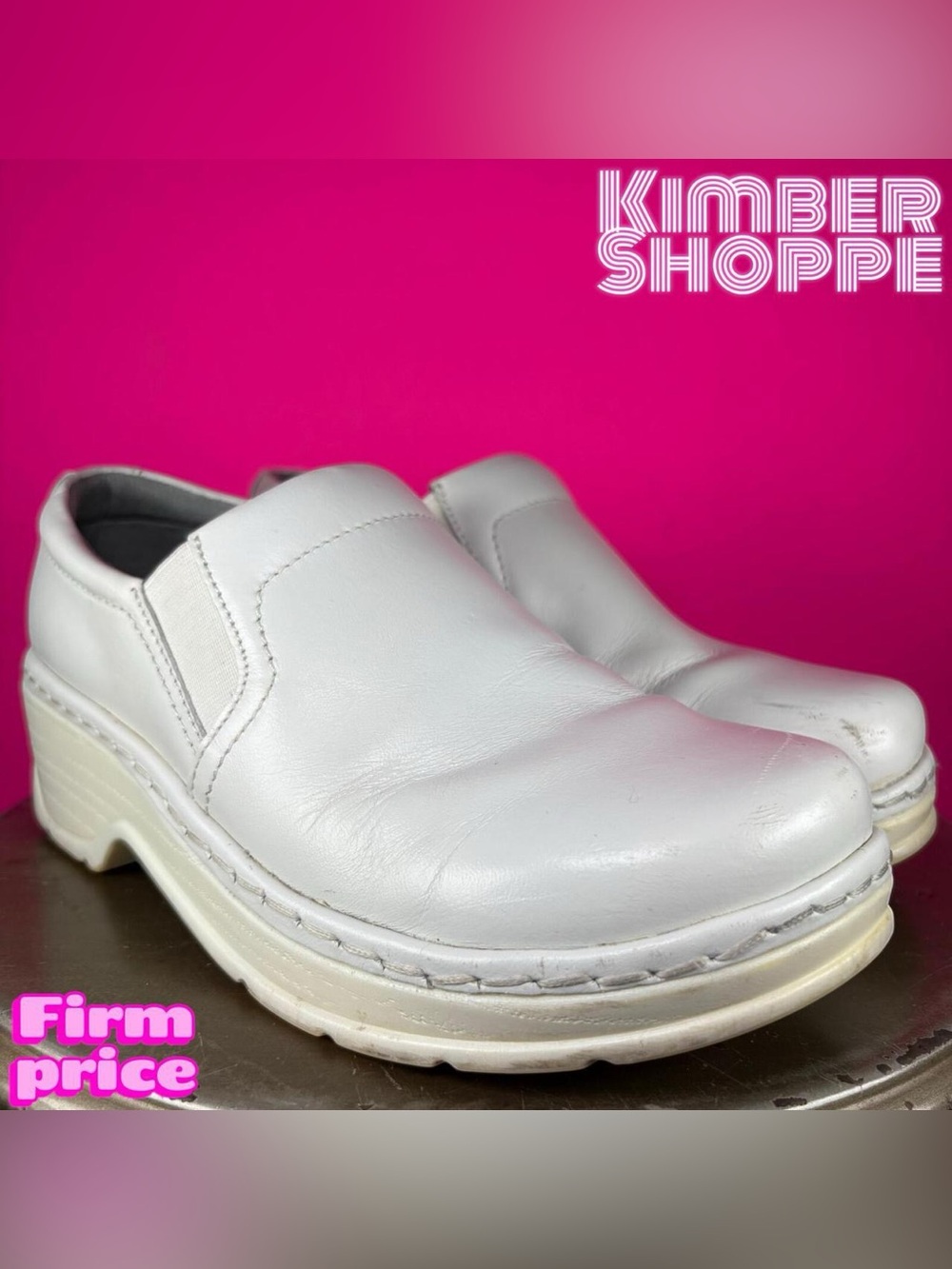 Klogs Naples White Leather Slip Resistant Slip-On Clog US 6.5 UK 4